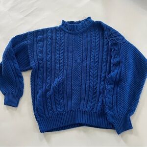 Vintage cobalt Blue Cable Knit Sweater
